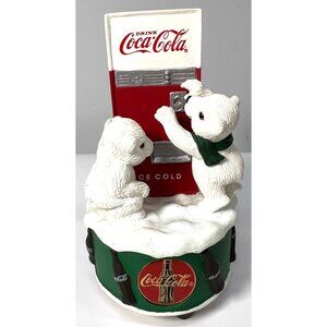 Coca-Cola Polar Bear Cubs Music Box "Dad Showed Me How" 1997 Collectible